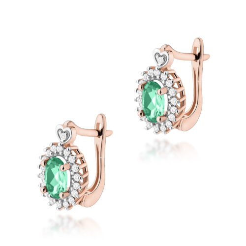 Kolczyki K0312 Szmaragd 2 x 0,40ct różowe złoto
