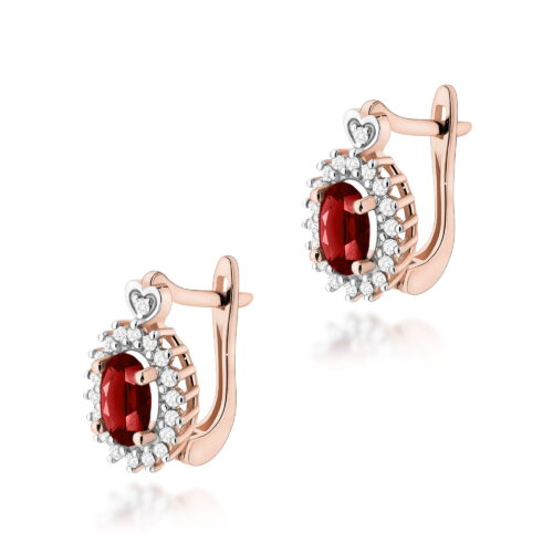 Kolczyki K0312 Granat 2 x 0,50ct różowe złoto