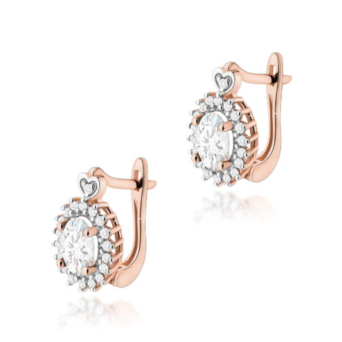 Kolczyki K0312 Diament Laboratoryjny 2 x 0,40ct różowe złoto