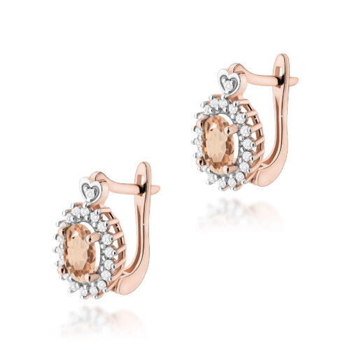 Kolczyki K0312 Morganit 2 x 0,40ct różowe złoto