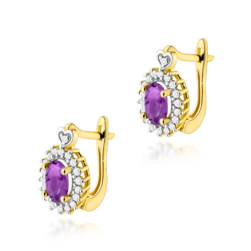 Kolczyki K0312 Ametyst 2 x 0,80ct żółte złoto