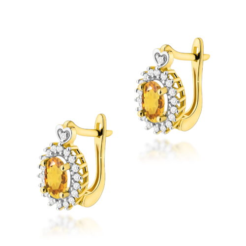 Kolczyki K0312 Cytryn 2 x 0,60ct żółte złoto