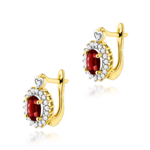 Kolczyki K0312 Granat 2 x 0,50ct żółte złoto