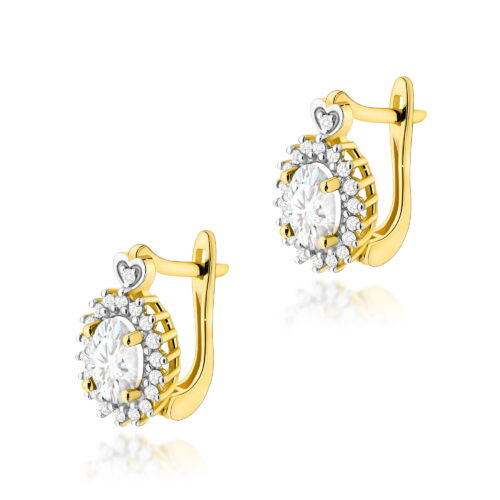 Kolczyki K0312 Diament Laboratoryjny 2 x 0,40ct żółte złoto