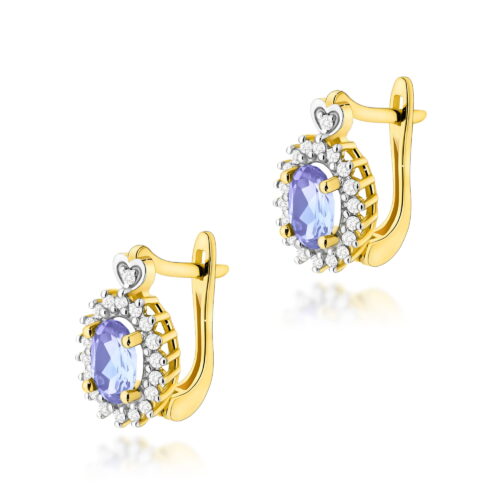 Kolczyki K0312 Tanzanit 2 x 0,40ct żółte złoto