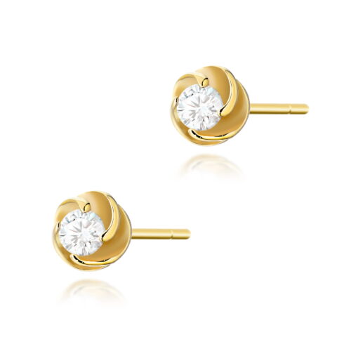 Kolczyki K0329 Diament 2 x 0,10ct żółte złoto