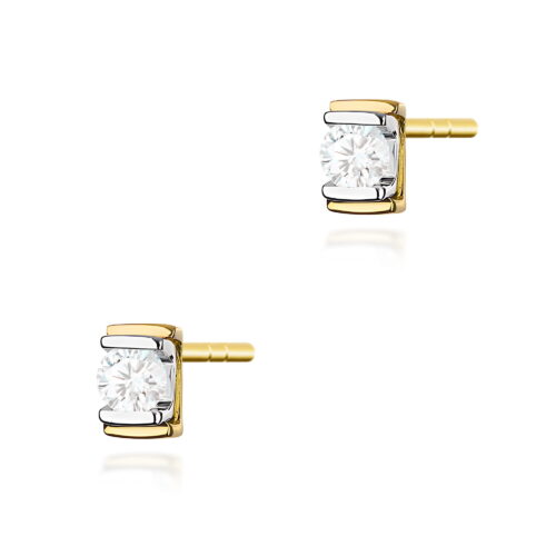 Kolczyki K0343 Diament 2 x 0,10ct żółte złoto
