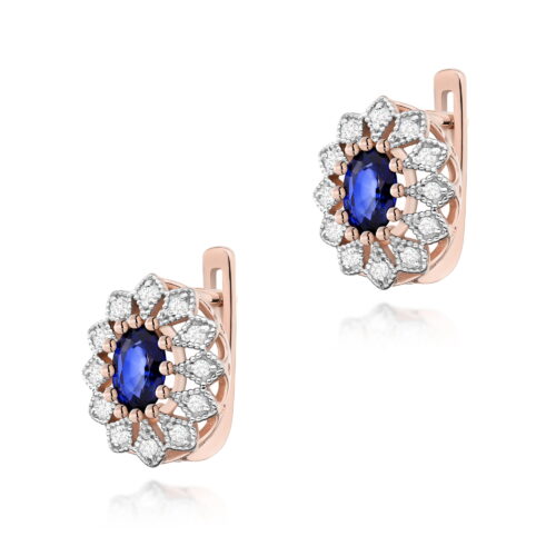 Kolczyki K0354 Szafir 2 x 0,70ct różowe złoto