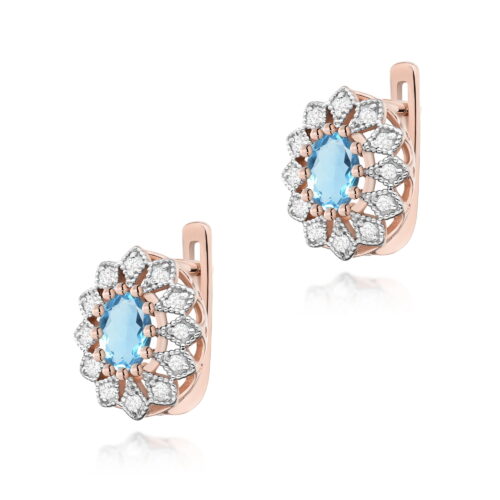 Kolczyki K0354 Topaz Swiss 2 x 0,50ct różowe złoto