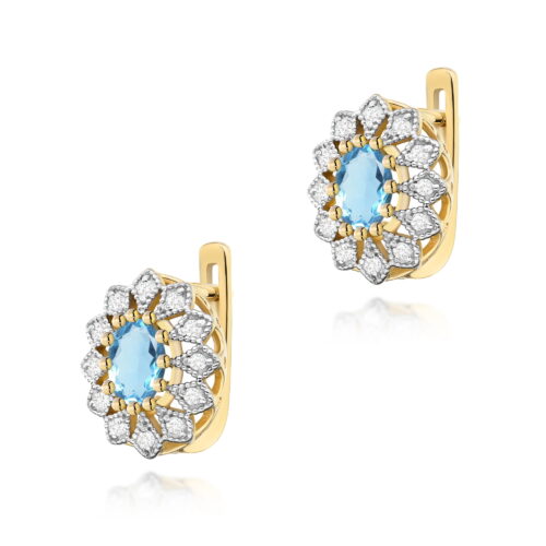 Kolczyki K0354 Topaz Swiss 2 x 0,50ct żółte złoto