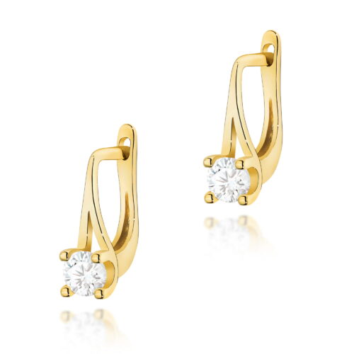 Kolczyki K0381 Diament 2 x 0,20ct żółte złoto