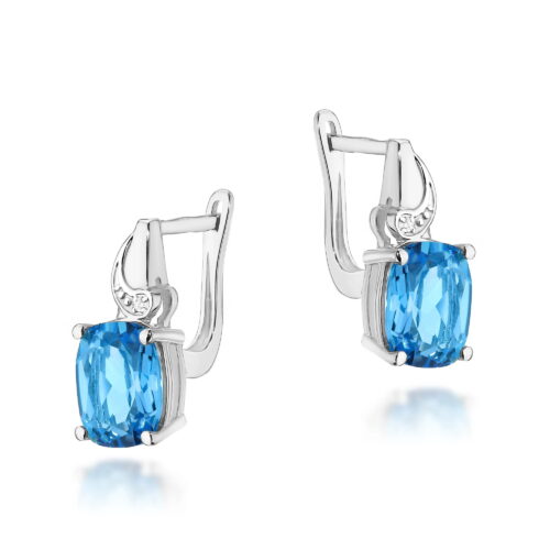 Kolczyki K0400 Topaz Swiss 2 x 2,40ct białe złoto