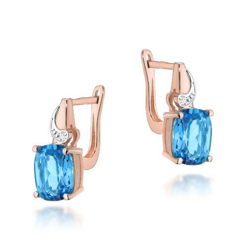 Kolczyki K0400 Topaz Swiss 2 x 2,40ct różowe złoto