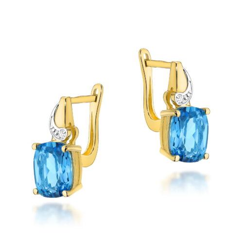 Kolczyki K0400 Topaz Swiss 2 x 2,40ct żółte złoto