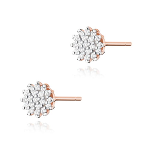 Kolczyki K0401 z diamentami różowe złoto