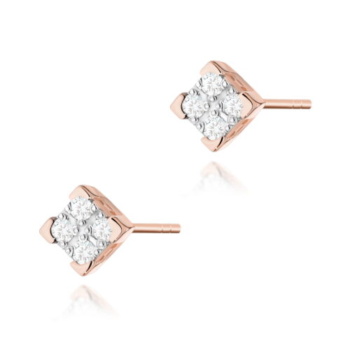 Kolczyki K0402 z diamentami różowe złoto