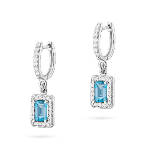 Kolczyki K0422 Topaz Swiss 2 x 0,65ct białe złoto