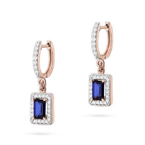 Kolczyki K0422 Szafir 2 x 0,60ct różowe złoto