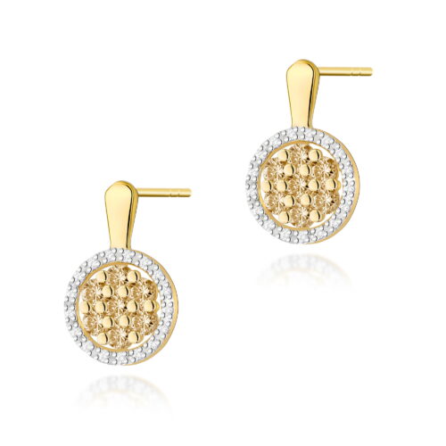 Kolczyki K0440 z diamentami żółte złoto