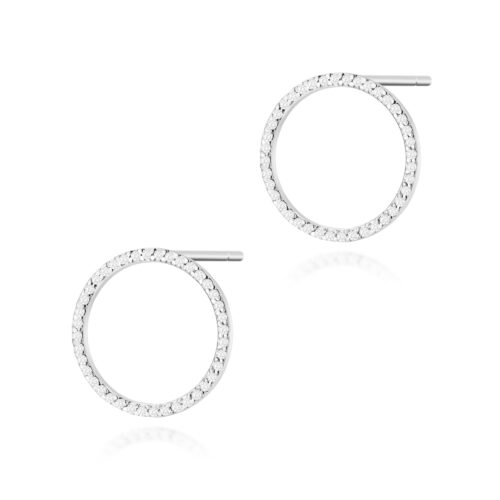Kolczyki K0442 z diamentami białe złoto