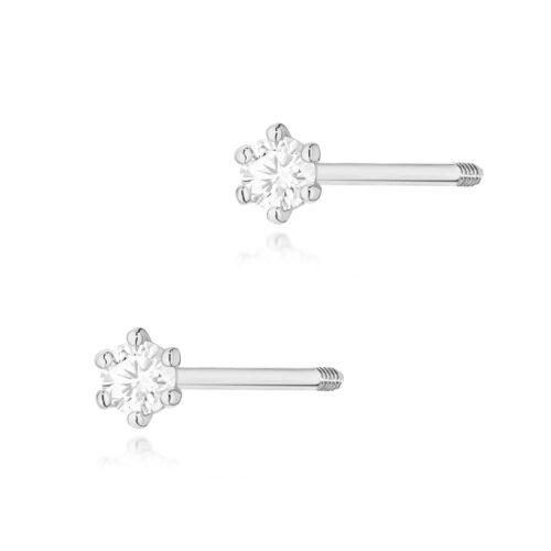 Kolczyki K0501 Diament 2 x 0,04ct białe złoto sztyft zakręcany