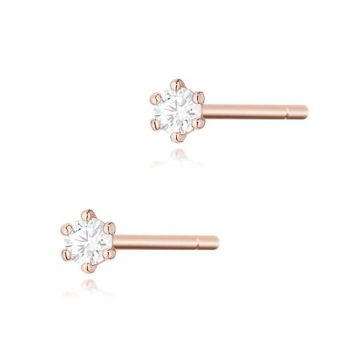 Kolczyki K0501 Diament 2 x 0,04ct różowe złoto