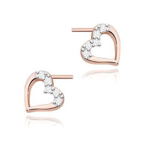 Kolczyki K0503 z diamentami różowe złoto