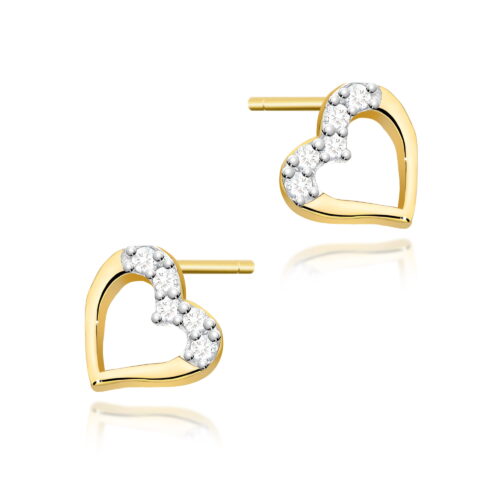 Kolczyki K0503 z diamentami żółte złoto
