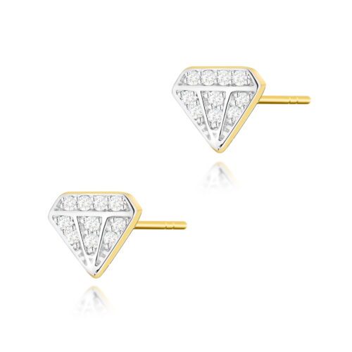 Kolczyki KO504 z diamentami żółte złoto