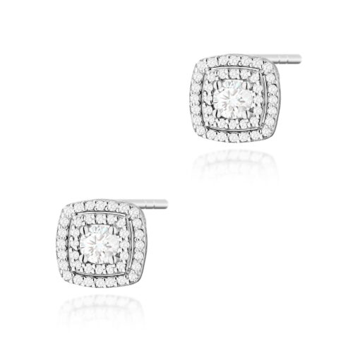 Kolczyki K0506 z diamentami laboratoryjnymi białe złoto