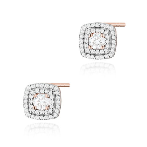 Kolczyki K0506 z diamentami różowe złoto