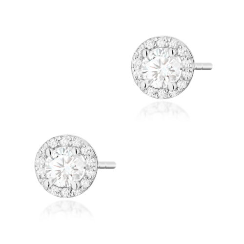 Kolczyki K0509 Biały Szafir 2 x 0,60ct białe złoto