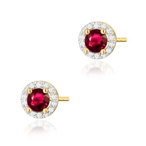 Kolczyki K0509 Rubin 2 x 0,60ct żółte złoto