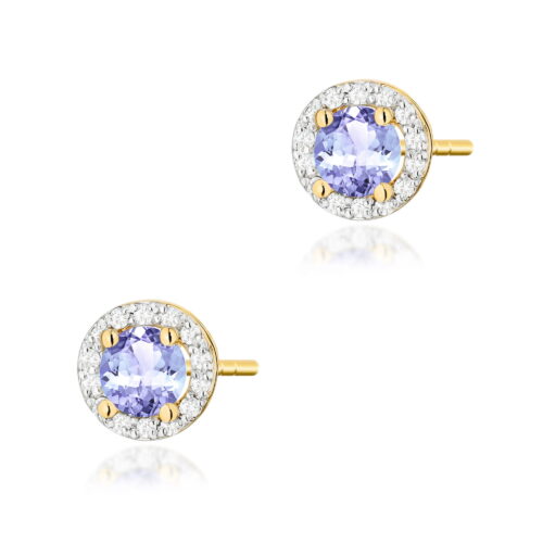 Kolczyki K0509 Tanzanit 2 x 0,50ct żółte złoto