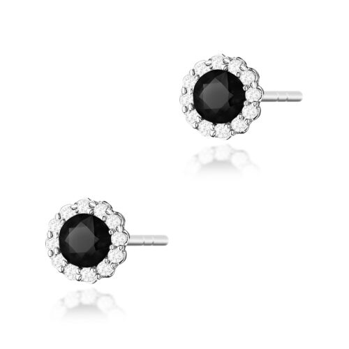 Kolczyki K0510 Czarny Diament 2 x 0,50ct białe złoto