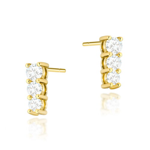Kolczyki K0511 z diamentami żółte złoto