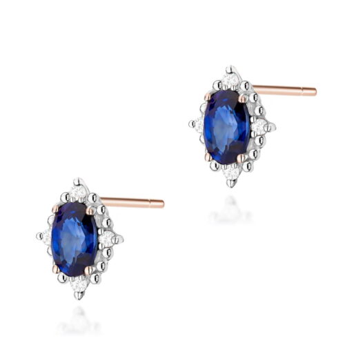 Kolczyki K0512 Szafir 2 x 0,30ct różowe złoto