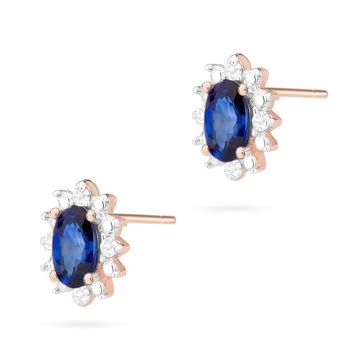 Kolczyki K0513 Szafir 2 x 0,30ct różowe złoto