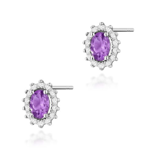 Kolczyki K0514 Ametyst 2 x 0,40ct białe złoto