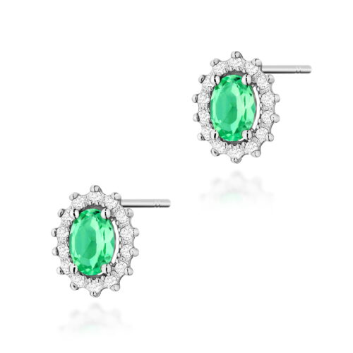 Kolczyki K0514 Szmaragd 2 x 0,40ct białe złoto