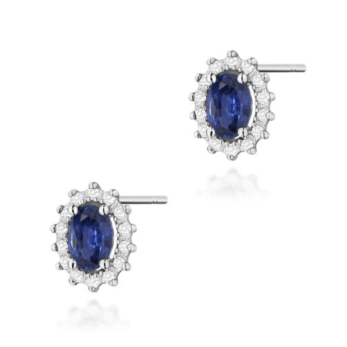 Kolczyki K0514 Szafir 2 x 0,70ct białe złoto