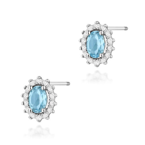 Kolczyki K0514 Topaz Swiss 2 x 0,50ct białe złoto sztyft zakręcany