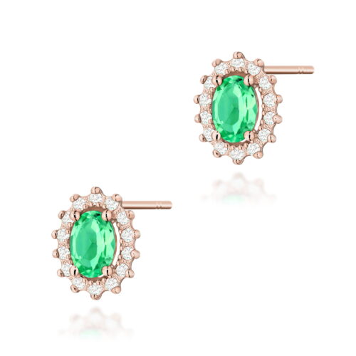 Kolczyki K0514 Szmaragd 2 x 0,40ct różowe złoto