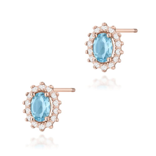 Kolczyki K0514 Topaz Swiss 2 x 0,50ct różowe złoto sztyft zakręcany