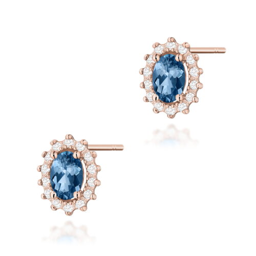 Kolczyki K0514 Topaz London Blue 2 x 0,50ct różowe złoto