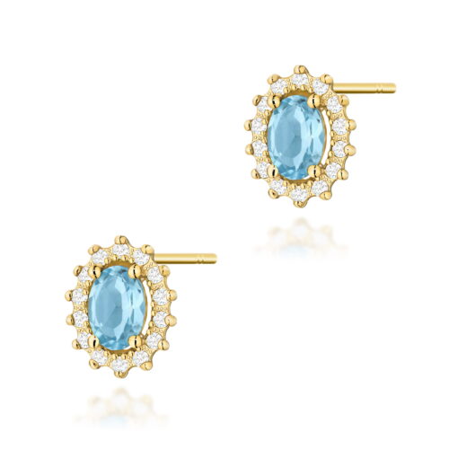 Kolczyki K0514 Topaz Swiss 2 x 0,50ct żółte złoto