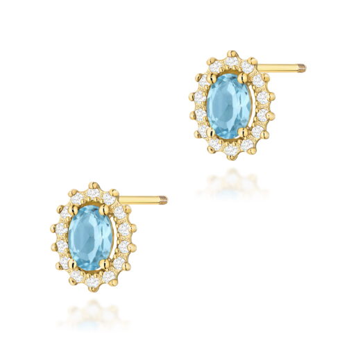 Kolczyki K0514 Topaz Swiss 2 x 0,50ct żółte złoto sztyft zakręcany