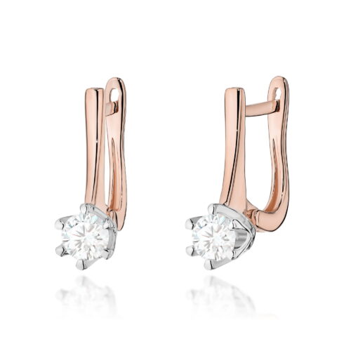 Kolczyki K0520 Diament 2 x 0,30ct różowe złoto