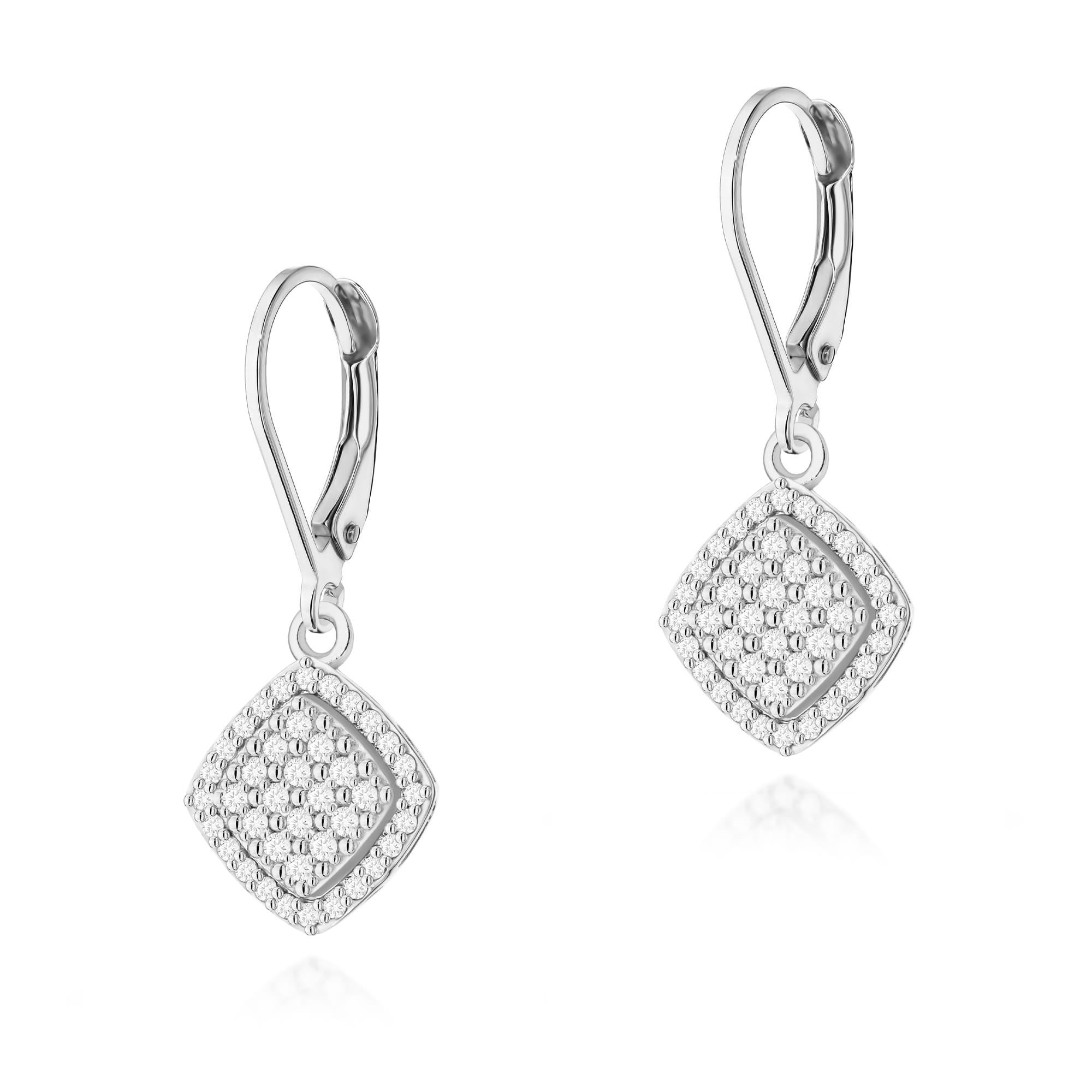 Kolczyki K0568 z diamentami białe złoto