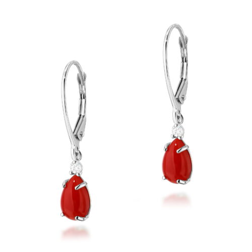 Kolczyki K0570 Koral 2 x 0,65ct białe złoto